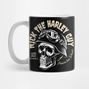 Nick The Harley Guy White Grunge Skull Mug